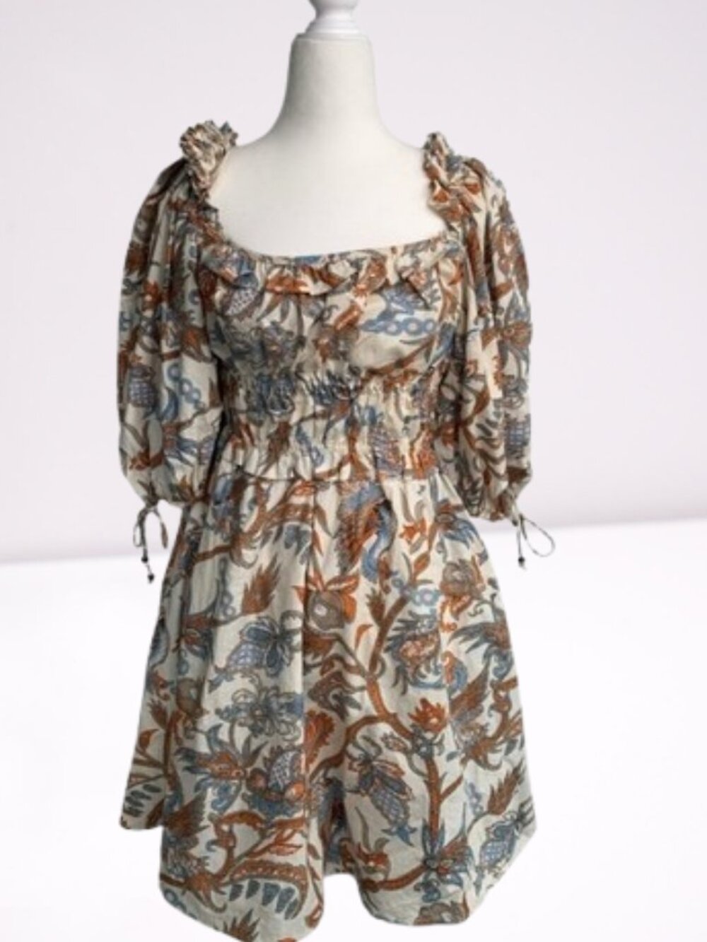 House of Harlow 1960 NWT Nicole Richie Puff Sleeve Cotton Floral Dress Size XL - Picture 2 of 10